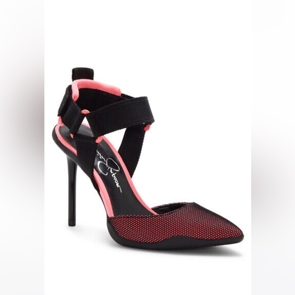 Jessica Simpson Gazella Pink & Black Stiletto Heels